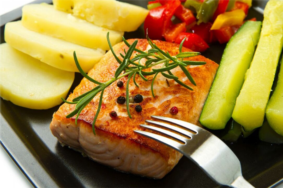 légumes avec du poisson pour gastrique