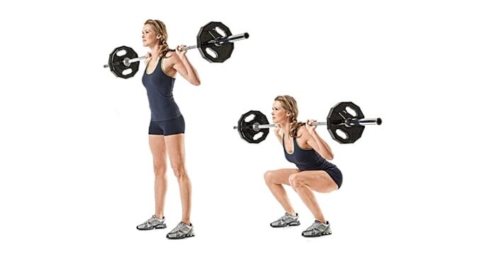 Squats avec des barres